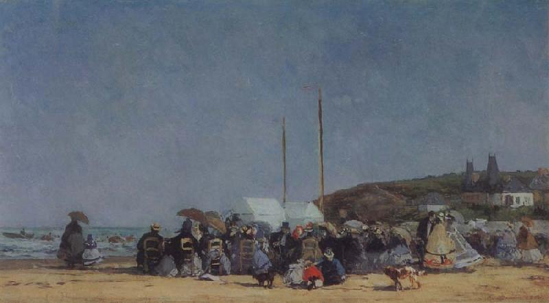 Eugene Boudin The Beach at Trouville oil painting picture